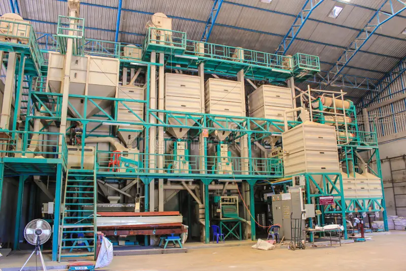 Illustrative rice milling equipment photograph