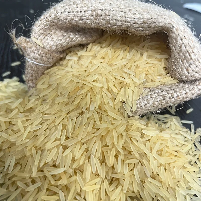 Golden Sella grains in a jute sack